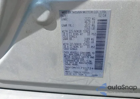 2014 Nissan Rogue Sl из США, поврежденный, VIN 5N1AT2MV7EC791724